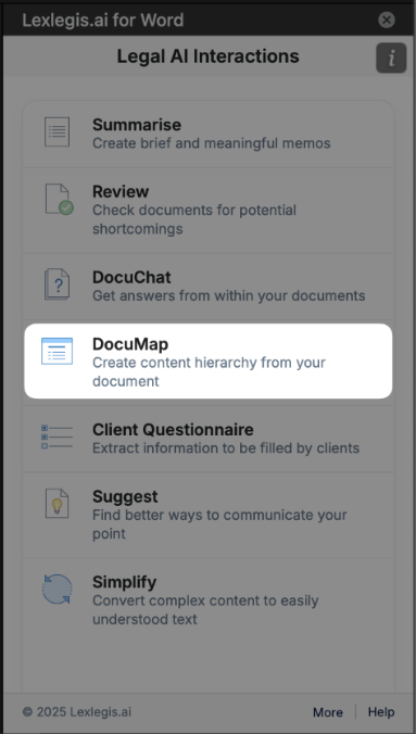 Get a bird's eye view of the structure and contents of your agreements and contracts