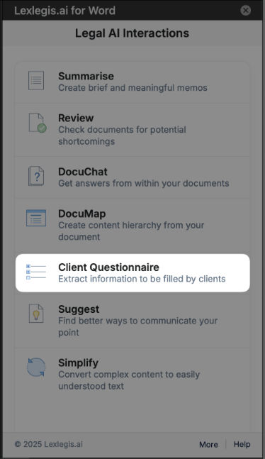 Automatically extract information to be filled by clients from agreements and contracts