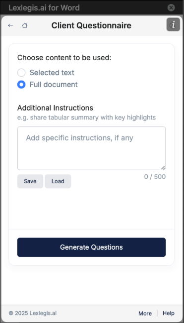 Automatically extract information to be filled by clients from agreements and contracts