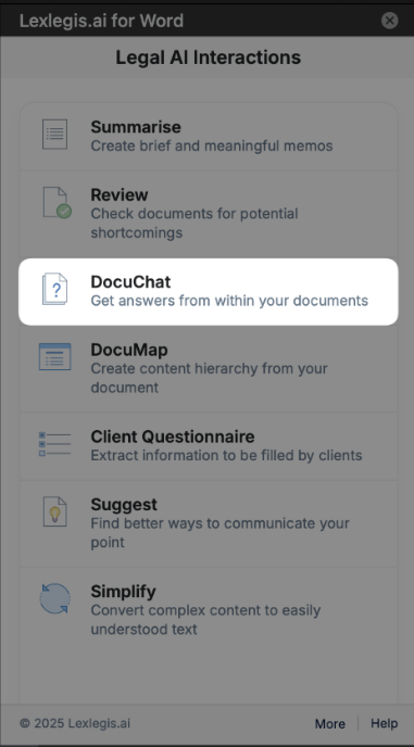 Get answers from within your legal documents in seconds